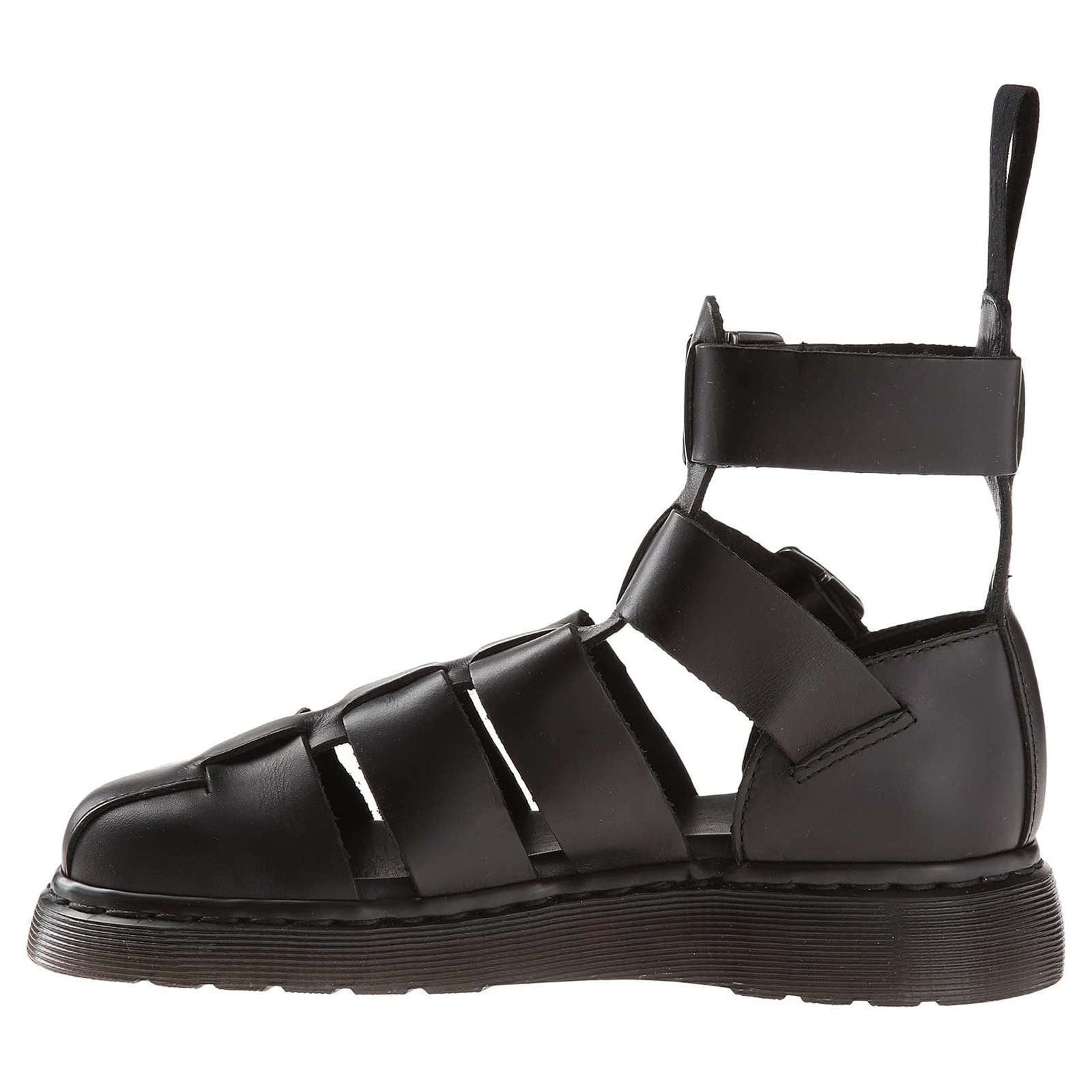 Dr. Martens Geraldo Brando Ankle Strap Leather Unisex Sandals#color_black