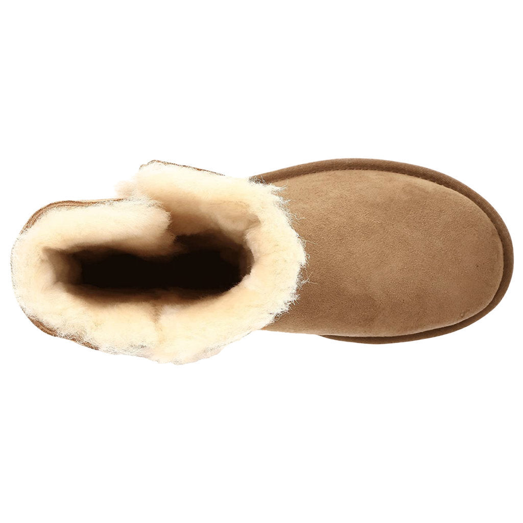 UGG Short Bailey Button II Suede Sheepskin Women's Winter Boots#color_Chestnut