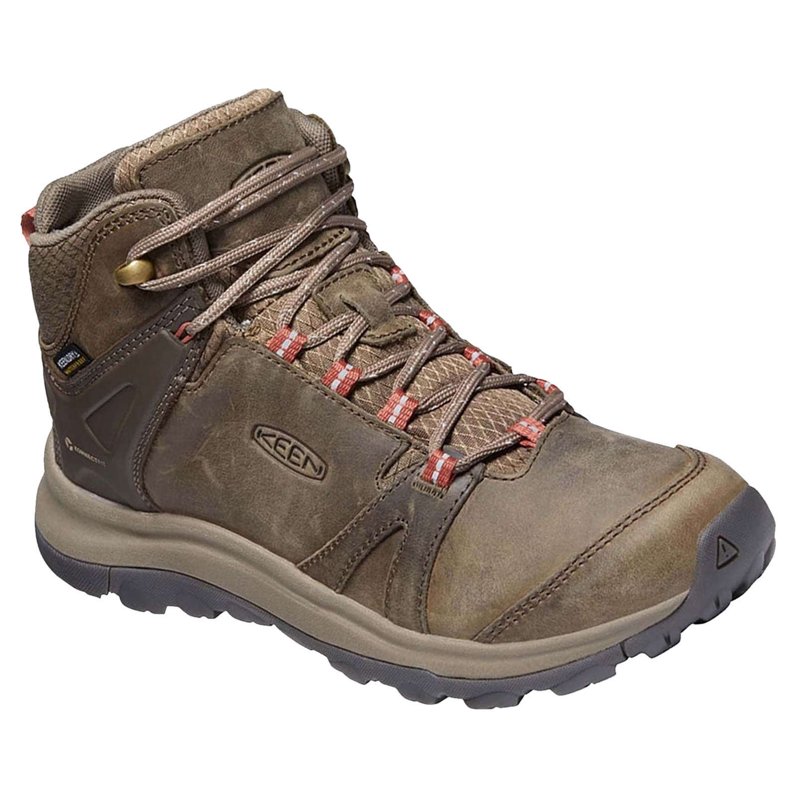 Keen Terradora II Mid Waterproof Leather Women's Hiking Boots#color_brindle redwood