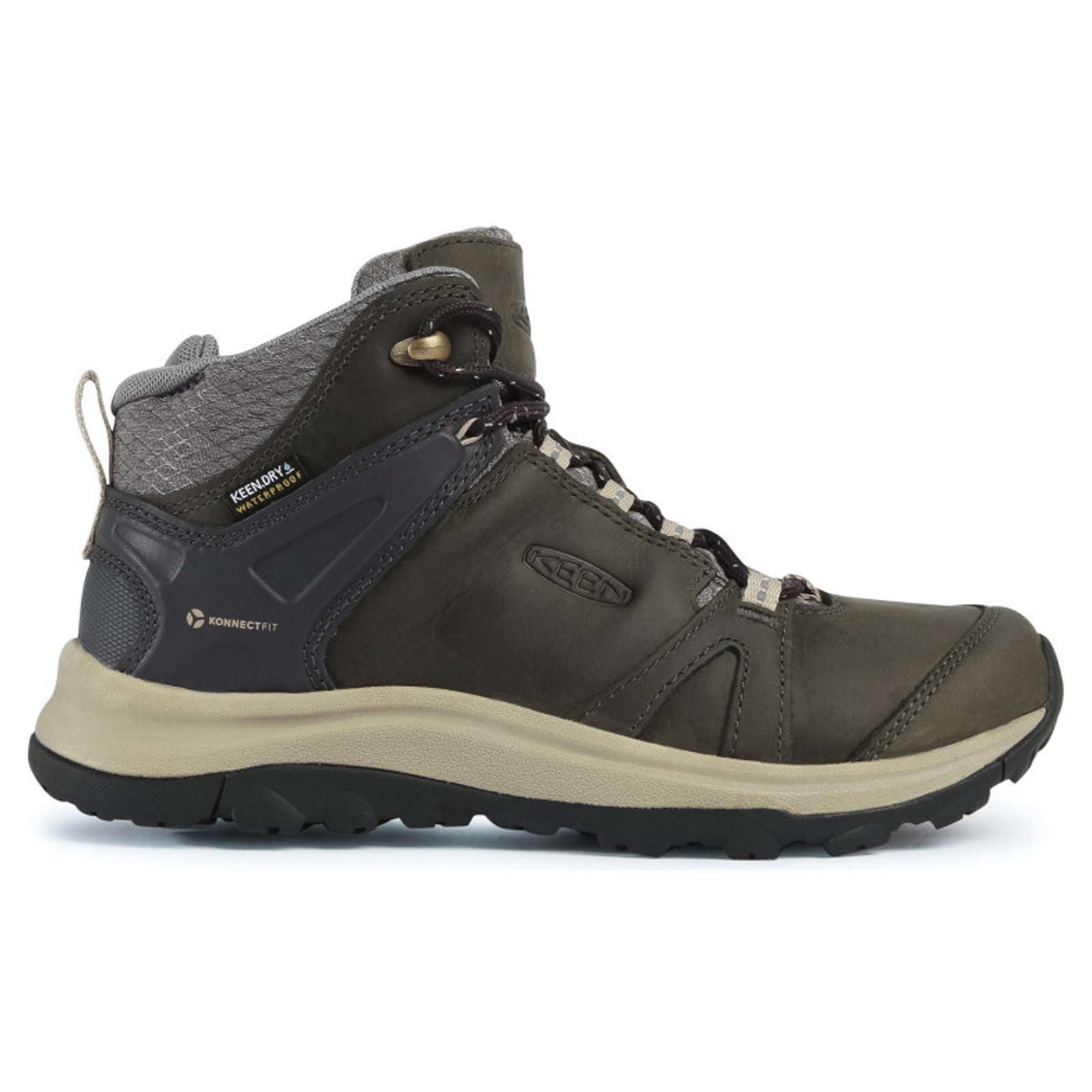 Keen Terradora II Mid Waterproof Leather Women's Hiking Boots#color_magnet plaza taupe