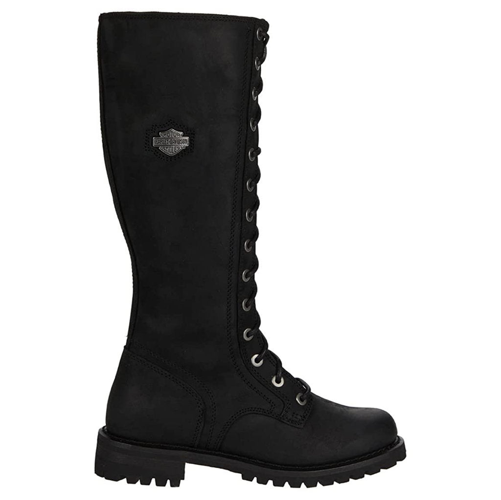 Harley Davidson Lornell Full Grain Leather Women's Knee High Riding Boots#color_black