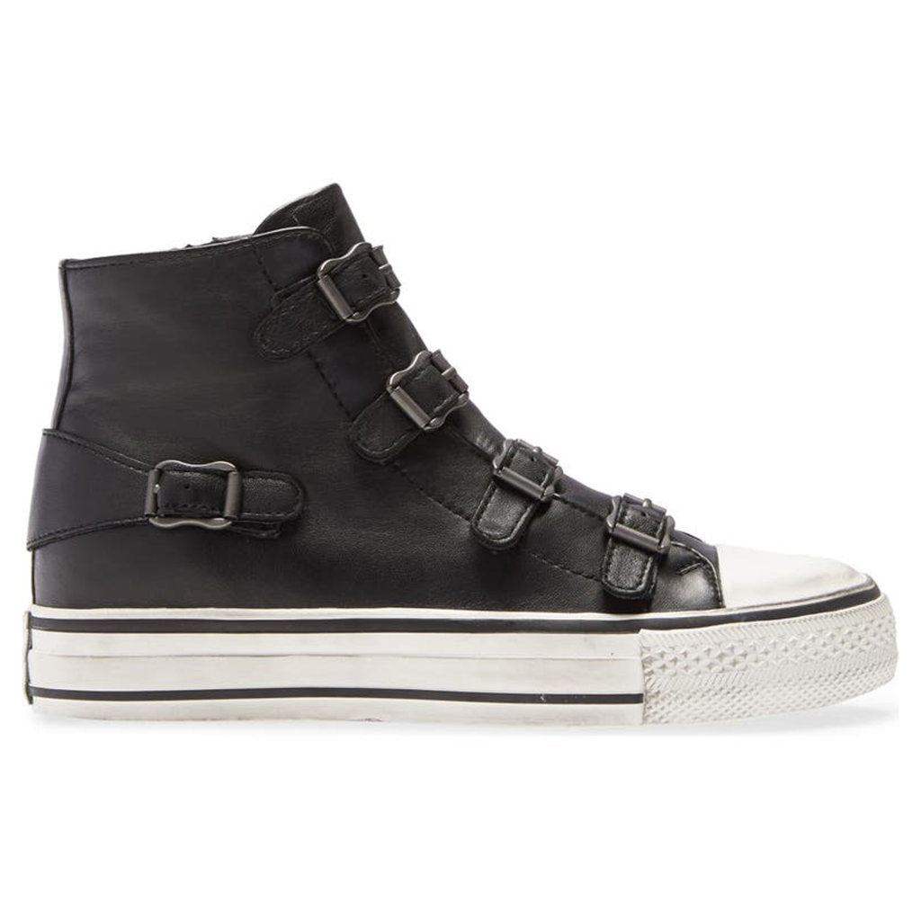 Ash Virgin Nappa Leather Women's High-Top Trainers#color_black