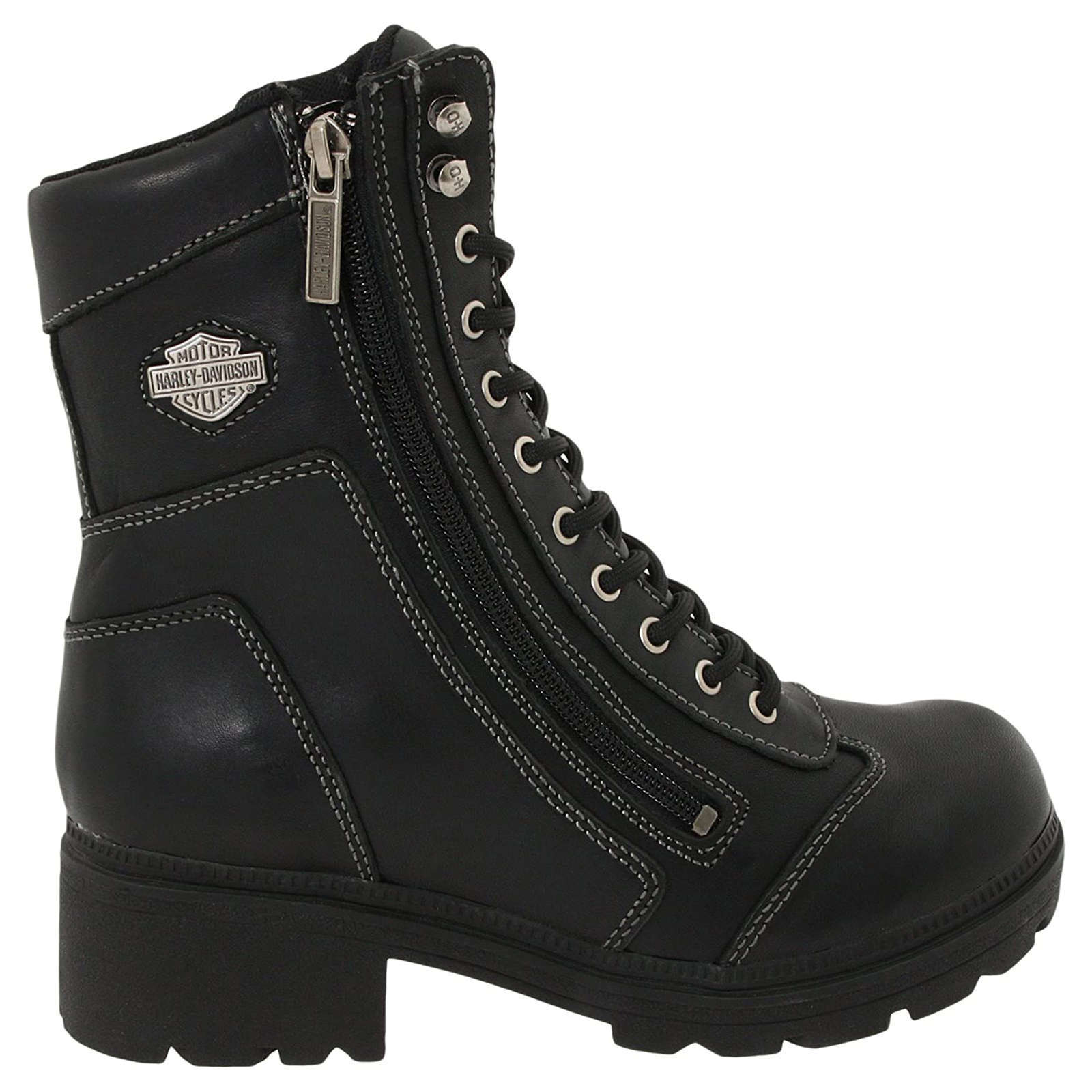 Harley Davidson Tessa Full Grain Leather Women's Mid High Riding Boots#color_black