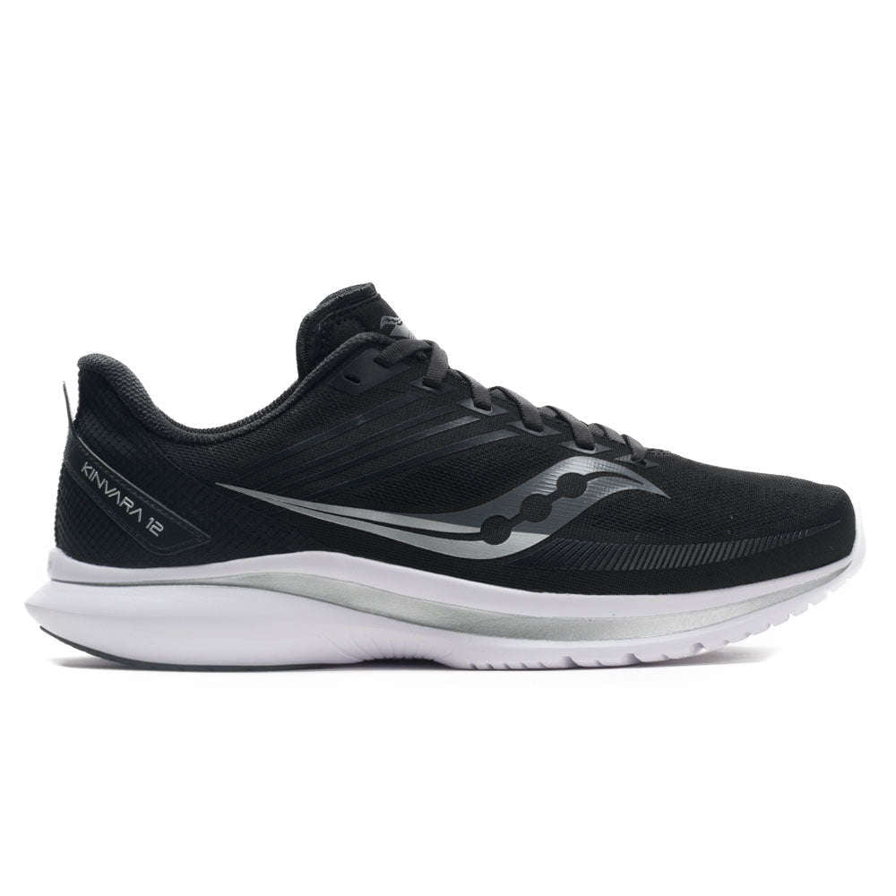 Saucony Kinvara 12 Synthetic Textile Men's Running Shoes#color_black silver