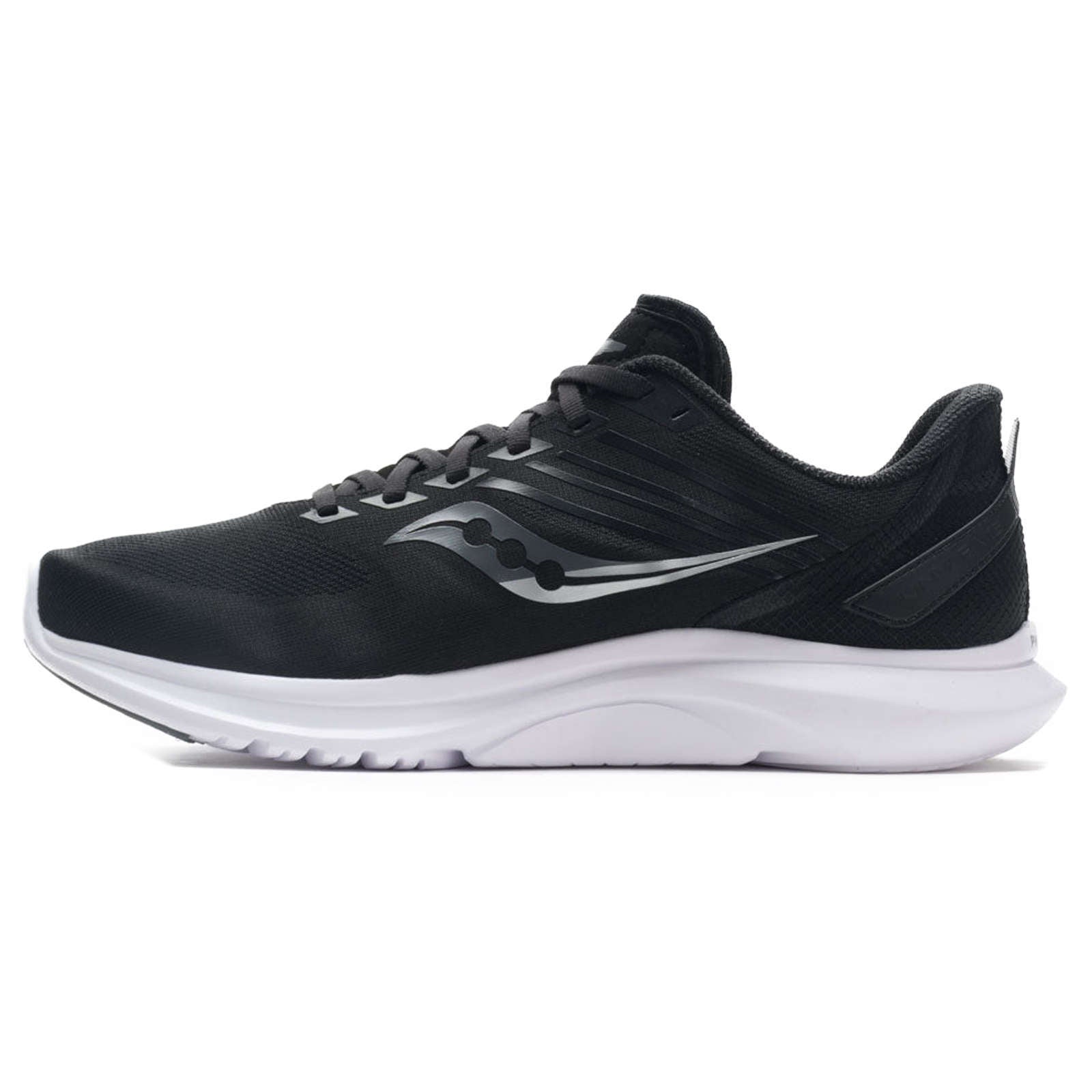 Saucony Kinvara 12 Synthetic Textile Men's Running Shoes#color_black silver