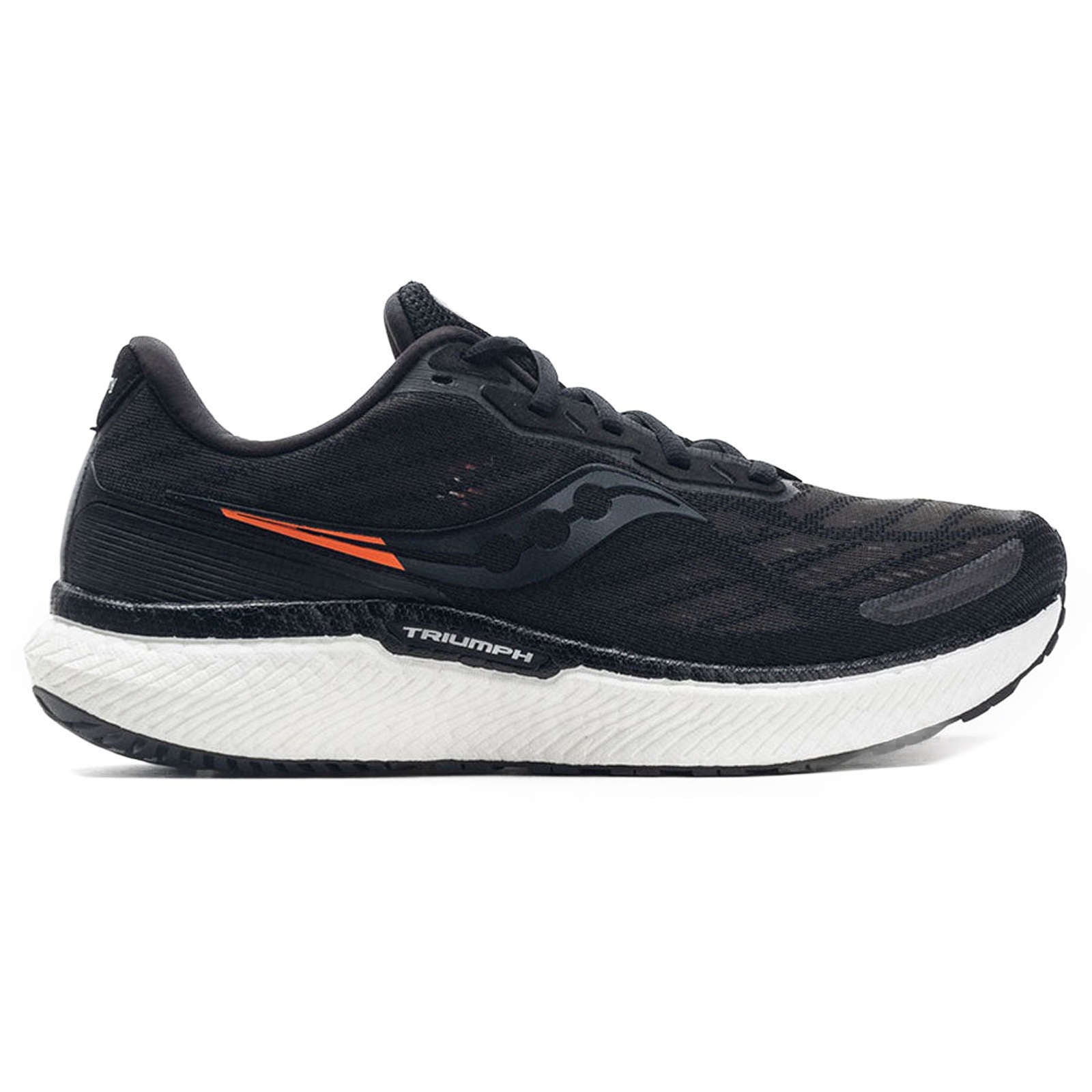 Saucony Triumph 19 Synthetic Textile Men's Running Shoes#color_black white
