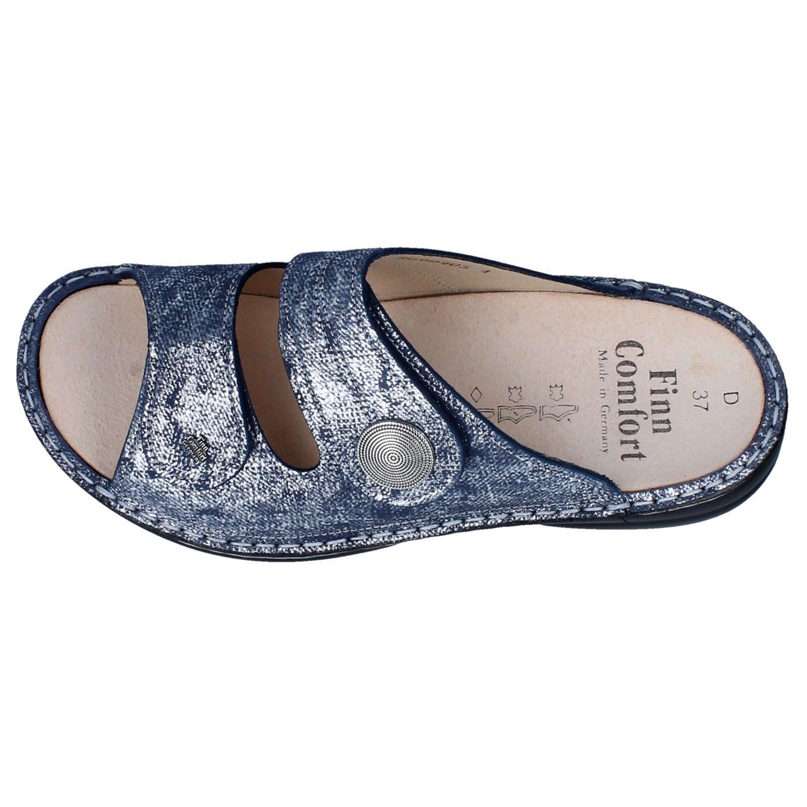 Finn Comfort Sansibar Patterned Leather Women's Slip-On Sandals#color_atoll