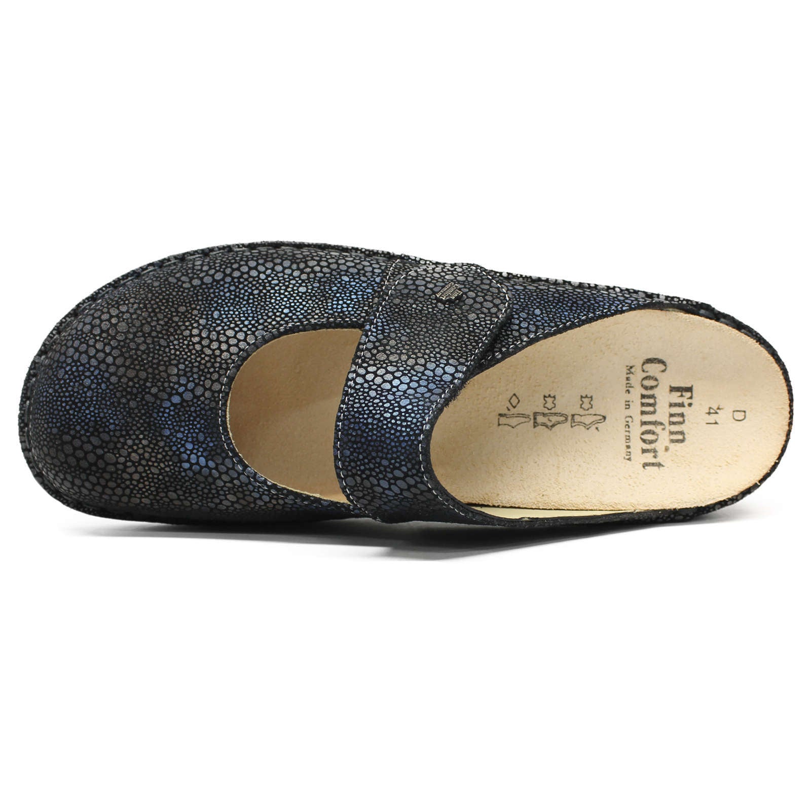 Finn Comfort Stanford Leather Women's Slip-On Sandals#color_azur