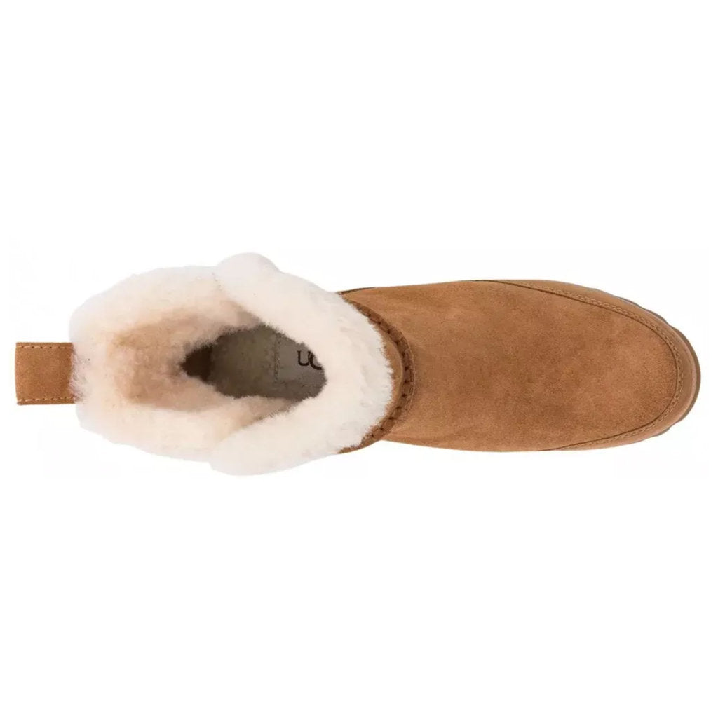 UGG Malvella Waterproof Suede Sheepskin Leather Women's Wedge Heel Boots#color_chestnut