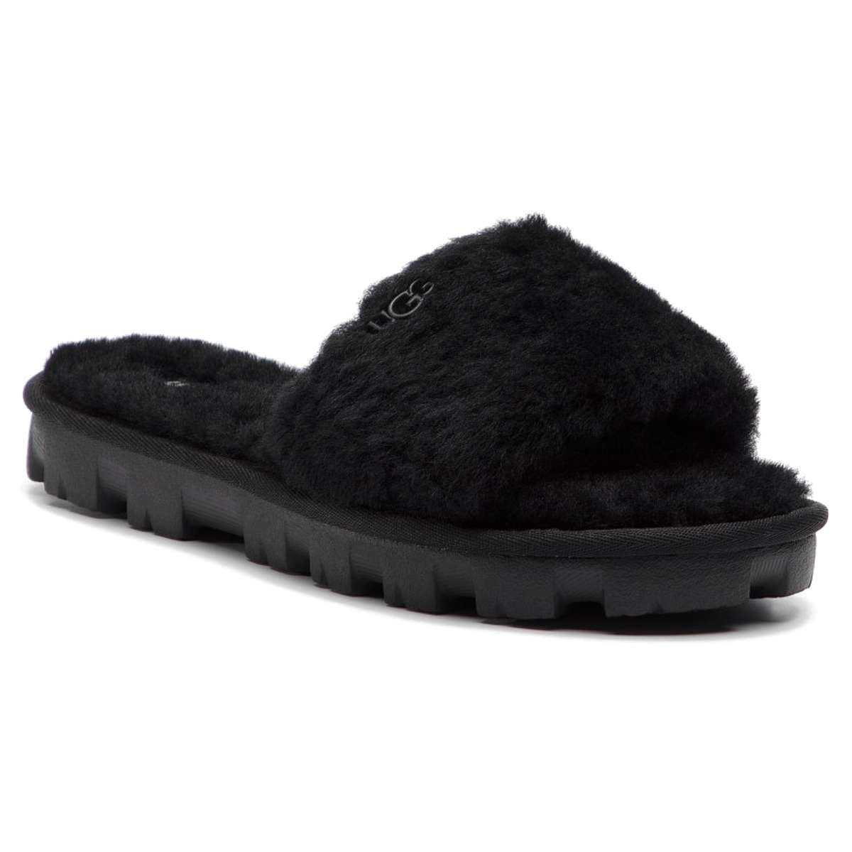 UGG Cozette Sheepskin Leather Women's Slippers#color_black