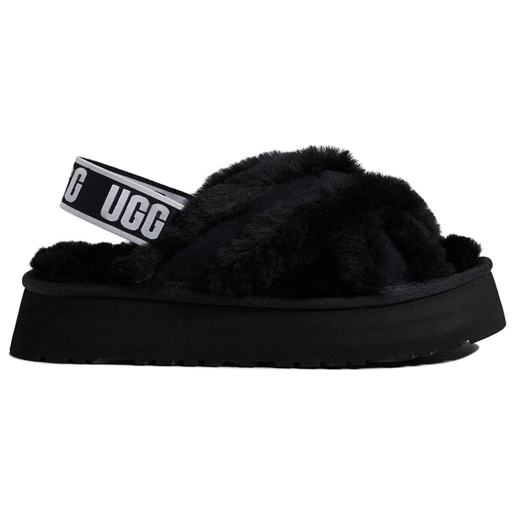 UGG Disco Cross Slide Suede Sheepskin Women's Sandals#color_black