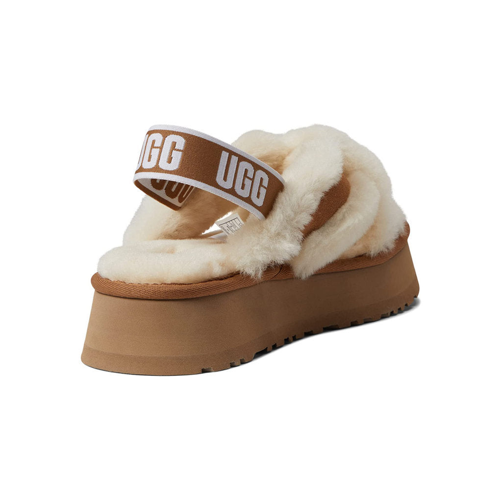 UGG Disco Cross Slide Suede Sheepskin Women's Sandals#color_chestnut