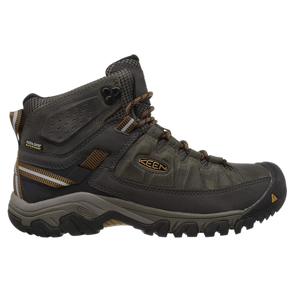 Keen Targhee III Mid Waterproof Leather Men's Hiking Boots#color_black olive golden brown