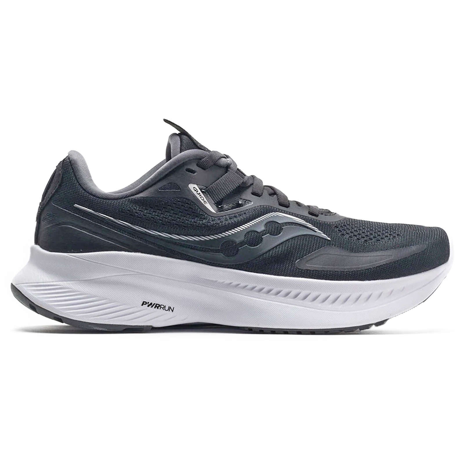 Saucony Guide 15 Synthetic Textile Women's Running Shoes#color_black white