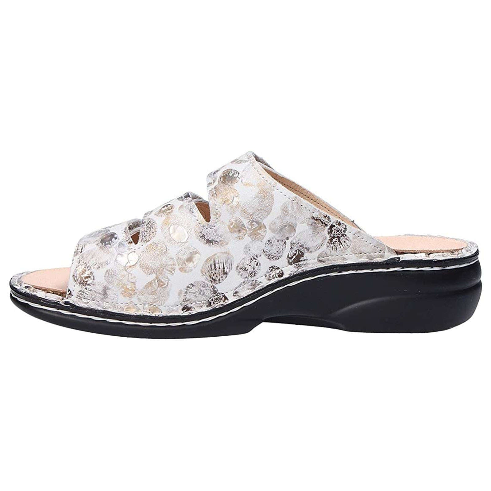 Finn Comfort Kos Leather Women's Slip-On Sandals#color_stone white