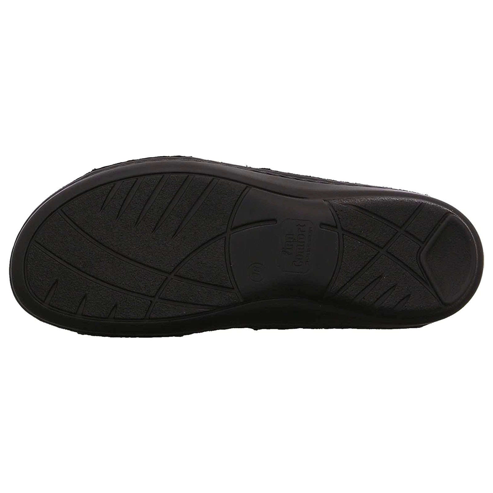Finn Comfort Verin Nubuck Leather Women's Slip-On Sandals#color_black