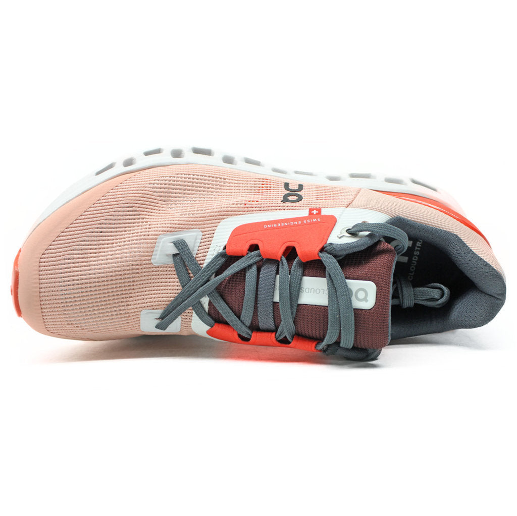 On Cloudstratus Textile Women's Performance Running Shoes#color_rose red
