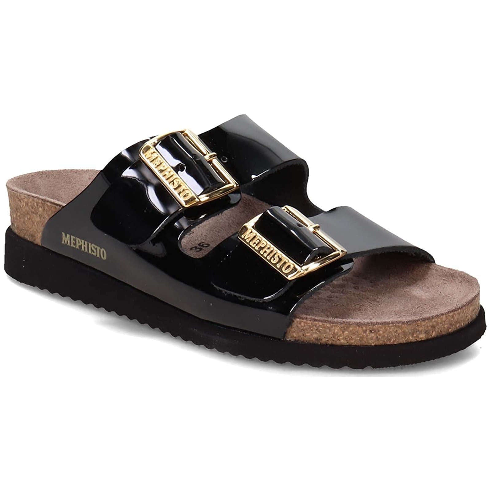 Mephisto Hester Patent Leather Womens Sandals#color_black