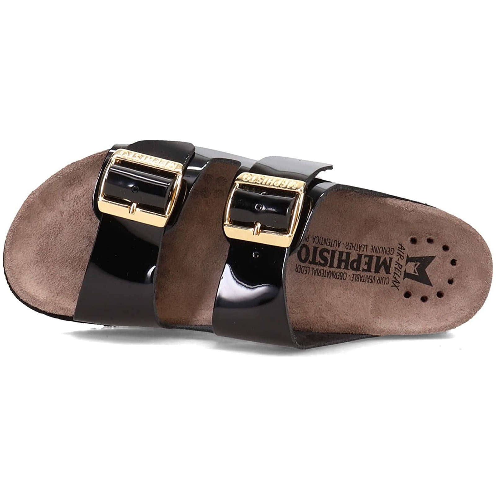 Mephisto Hester Patent Leather Womens Sandals#color_black