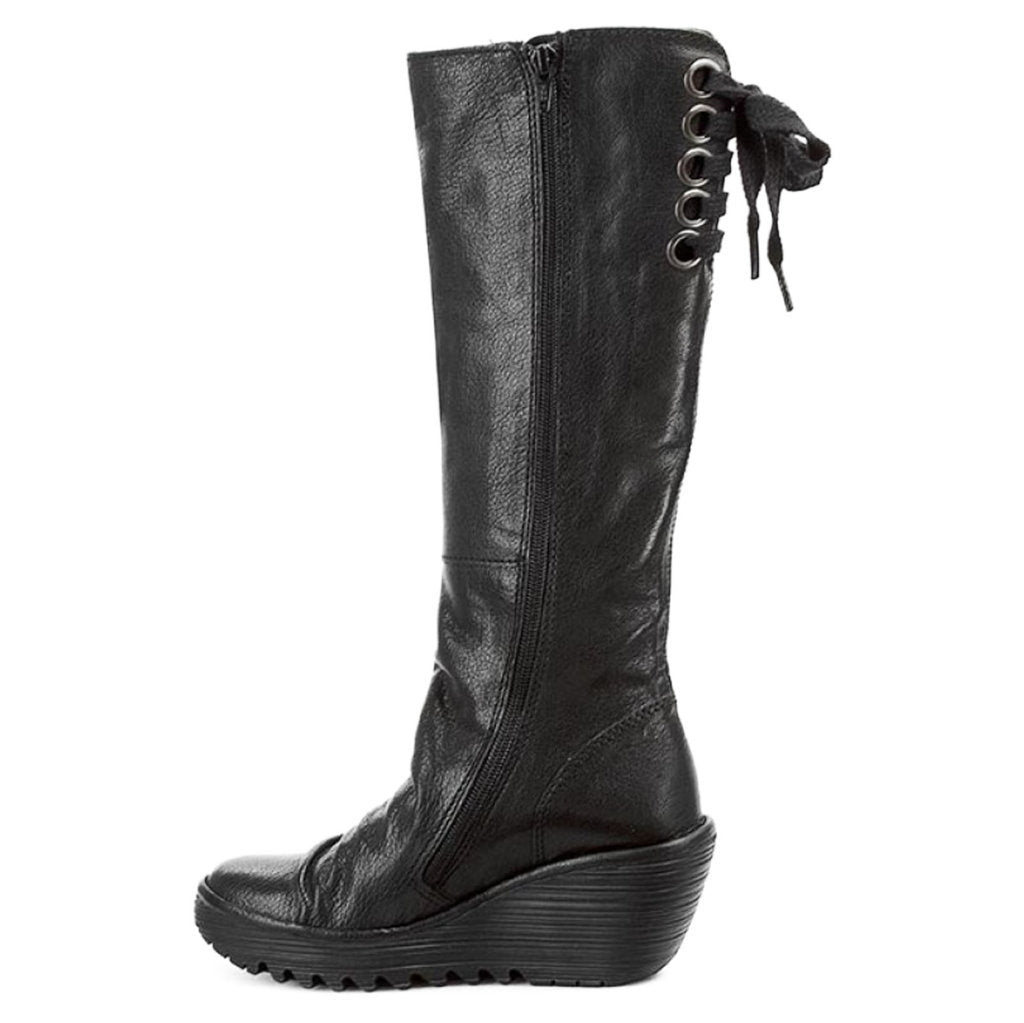 Fly London YUST Mousse Leather Womens Boots#color_black
