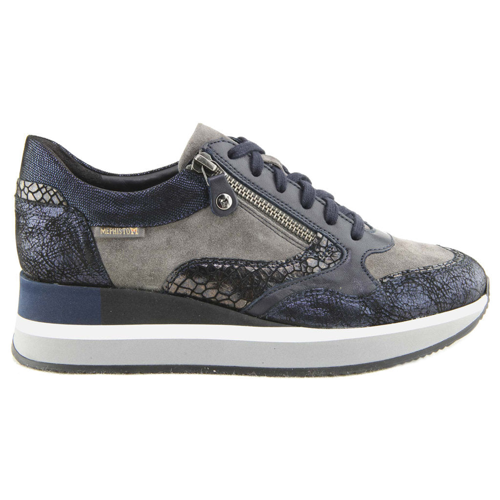 Mephisto Olimpia Leather Womens Trainers#color_navy
