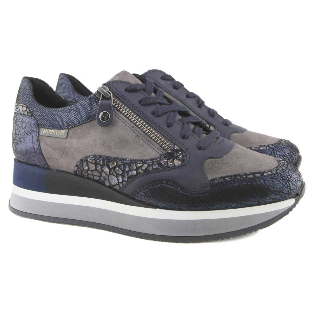 Mephisto Olimpia Leather Womens Trainers#color_navy