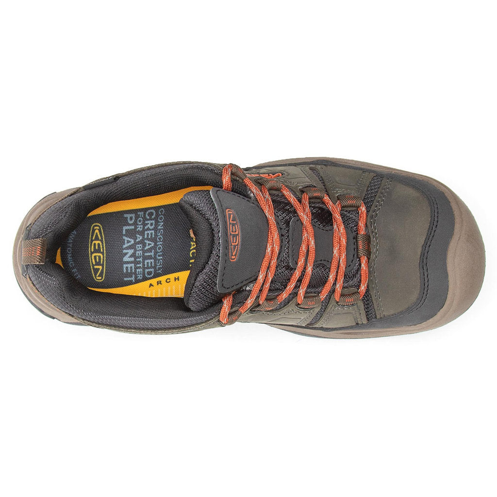 Keen Circadia Vent Leather & Textile Men's Hiking Trainers#color_black olive potters clay
