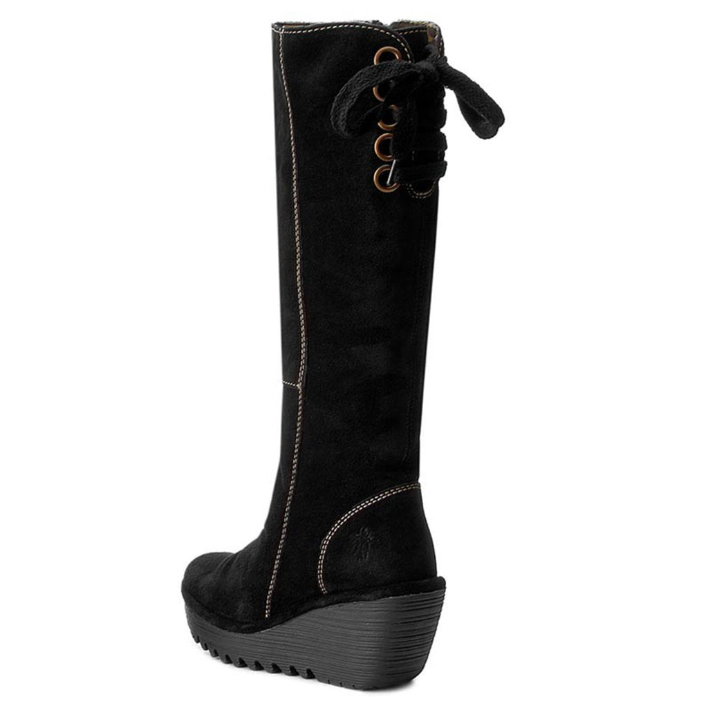 Fly London YUST Suede Womens Boots#color_black