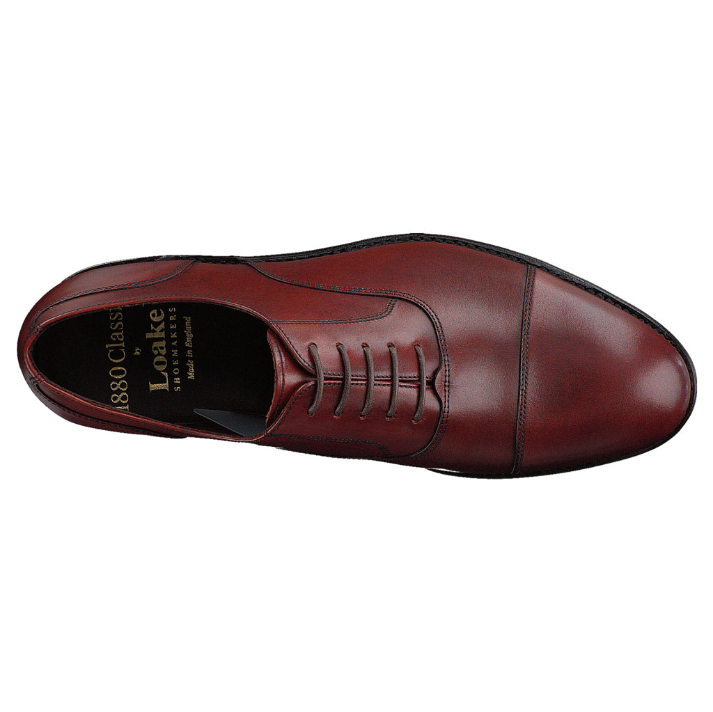 Loake Stonegate Polished Leather Men's Oxford Shoes#color_seared mahogany