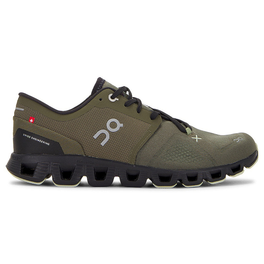 On Cloud X 3 Textile Men's Running Shoes#color_olive reseda