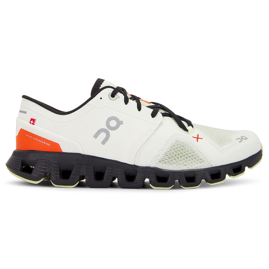 On Cloud X 3 Textile Men's Running Shoes#color_ivory flame