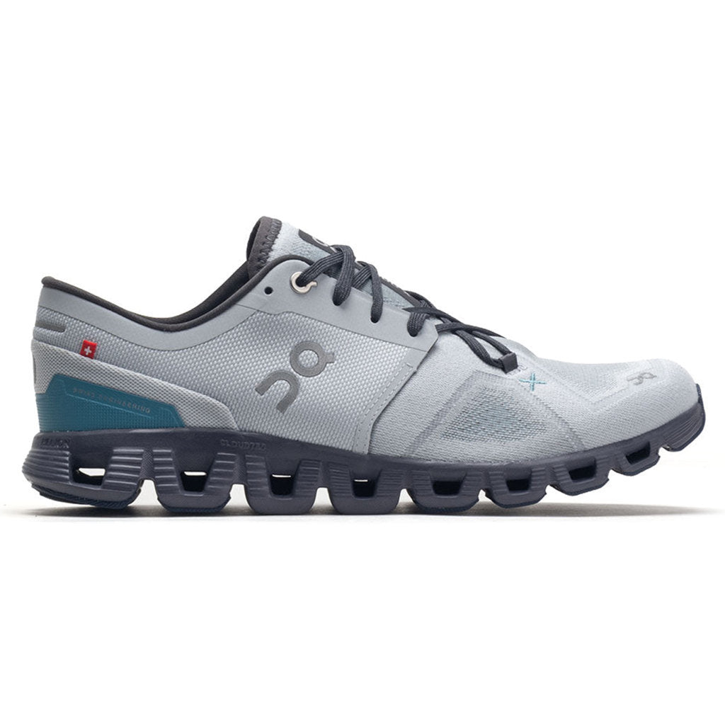 On Cloud X 3 Textile Men's Running Shoes#color_glacier iron