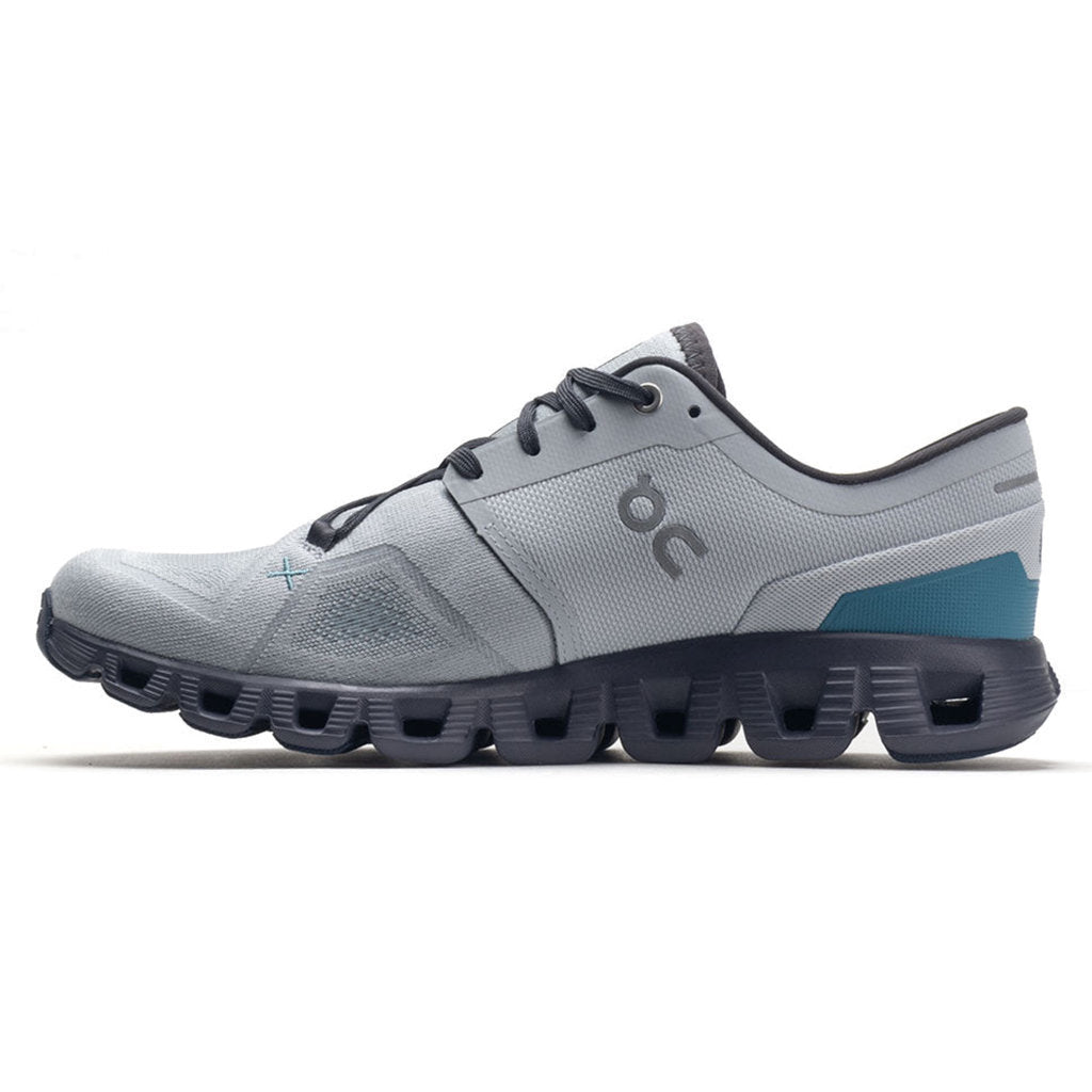On Cloud X 3 Textile Men's Running Shoes#color_glacier iron