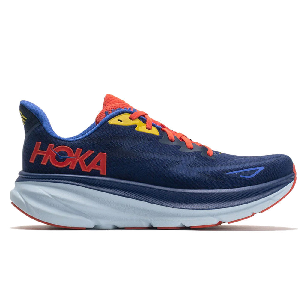 Hoka Clifton 9 Wide Mesh Men's Running Shoes#color_bellwether blue dazzling blue