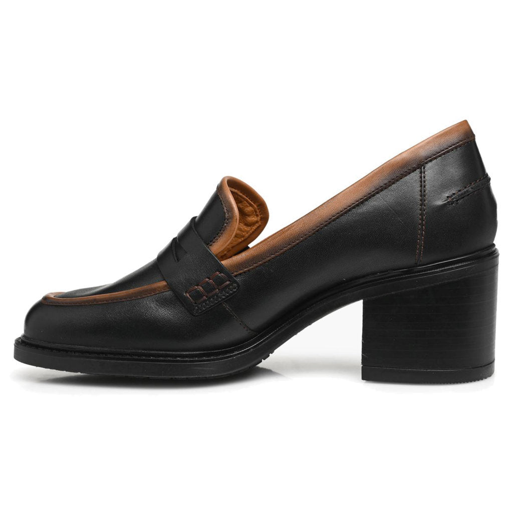 Pikolinos Huesca W8X Leather Square Heel Slip-on Women's Shoes#color_black