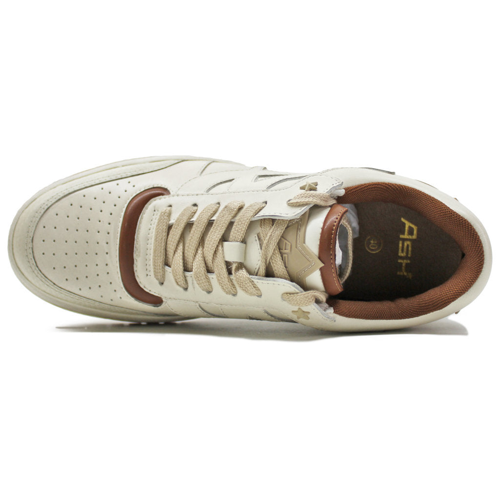Ash Blake Leather Womens Trainers#color_gardenia amber gardenia
