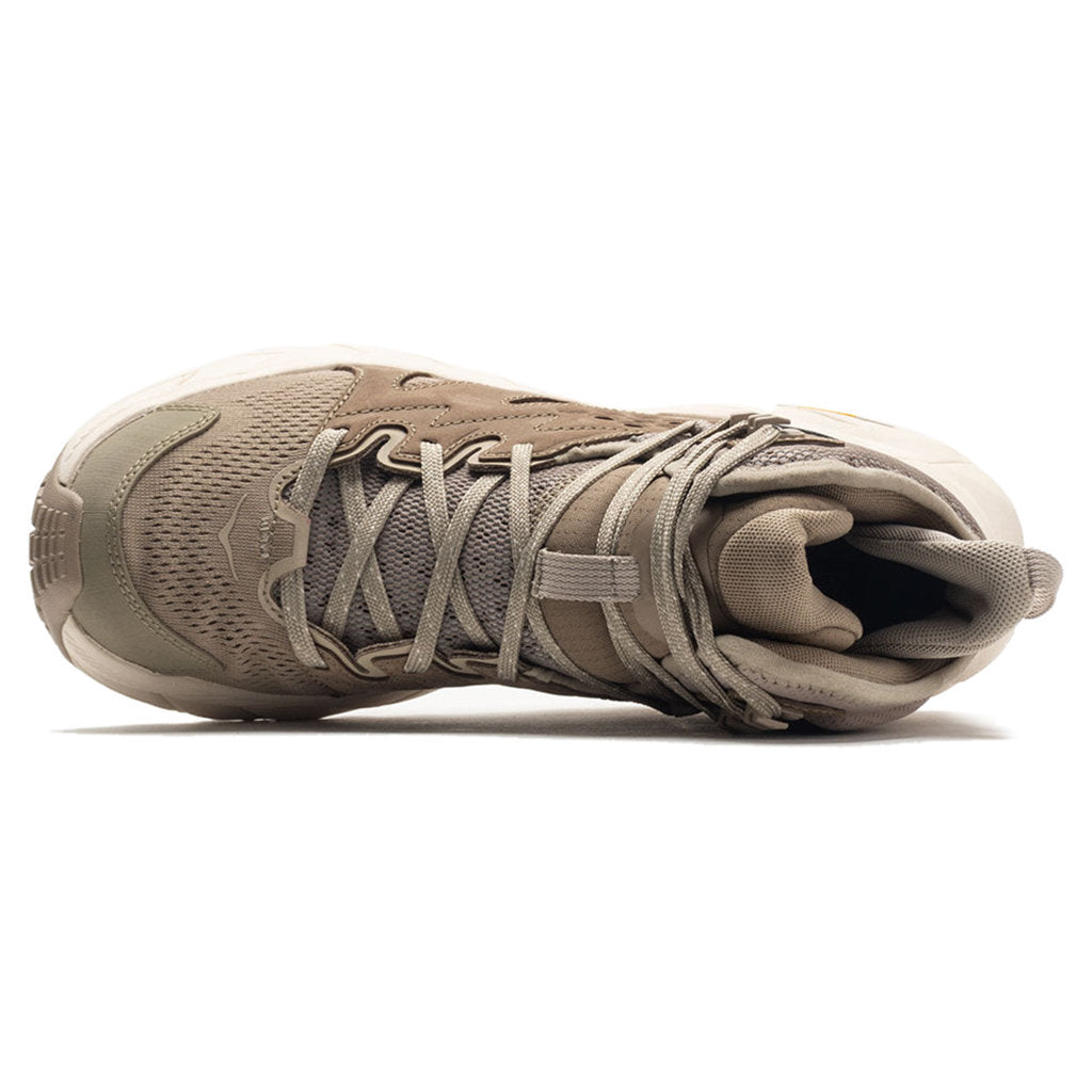 Hoka One One Anacapa Breeze Mid Textile Synthetic Womens Trainers#color_dune eggnog