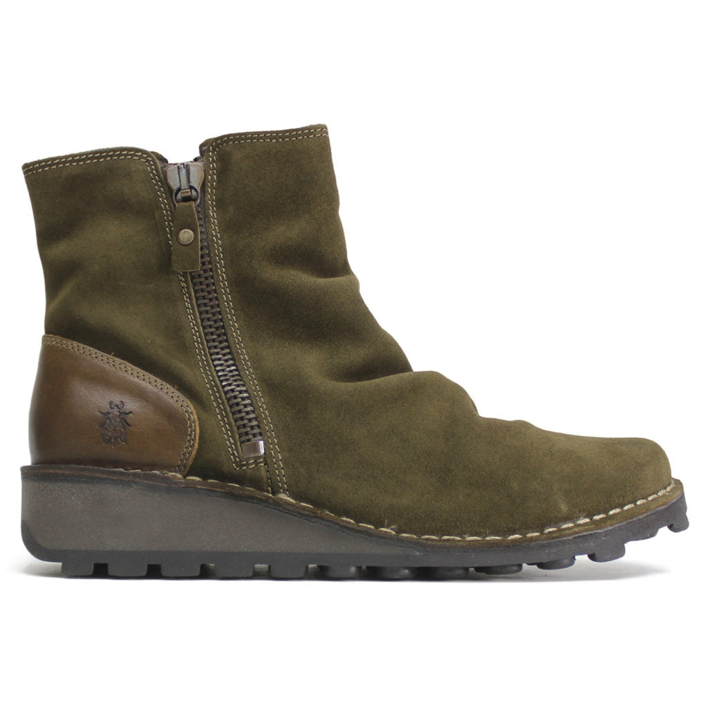 Fly London MON944FLY Rug Oiled Suede Womens Boots#color_sludge olive