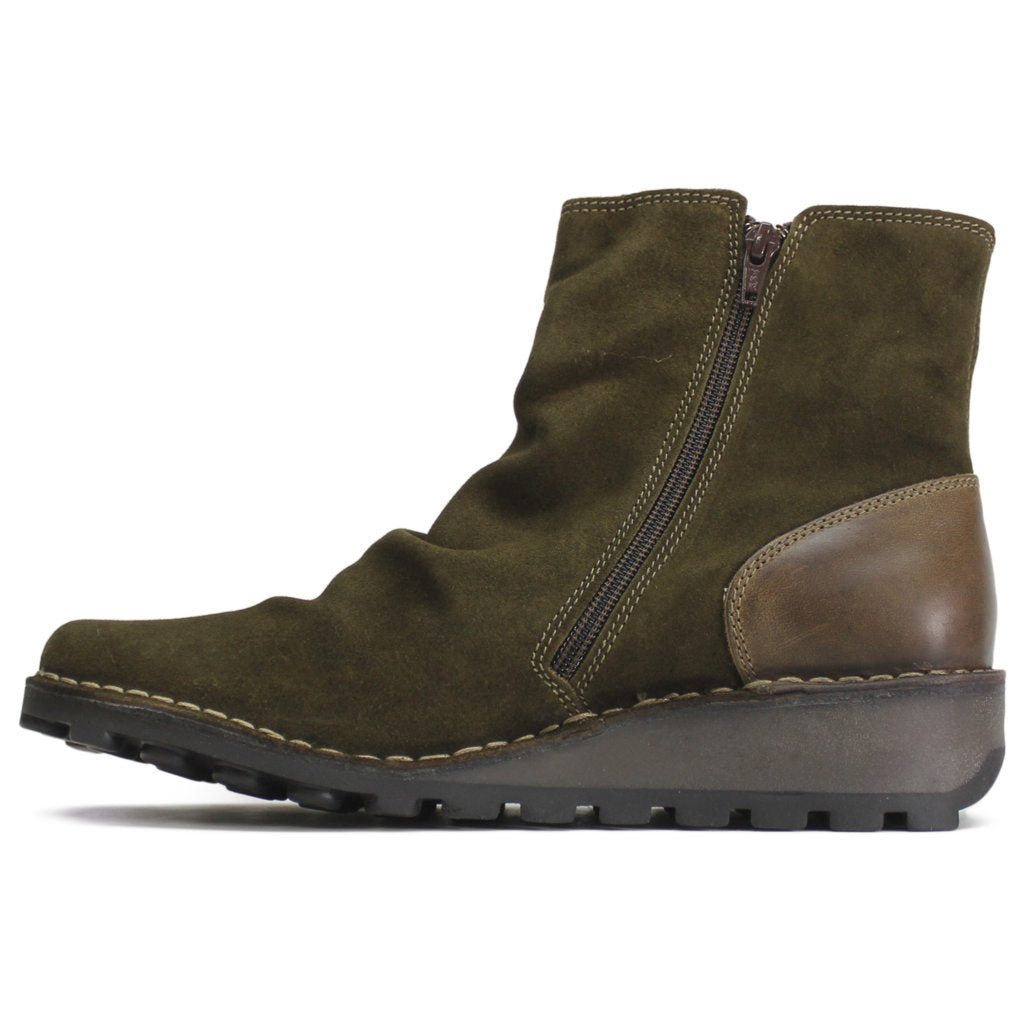 Fly London MON944FLY Rug Oiled Suede Womens Boots#color_sludge olive