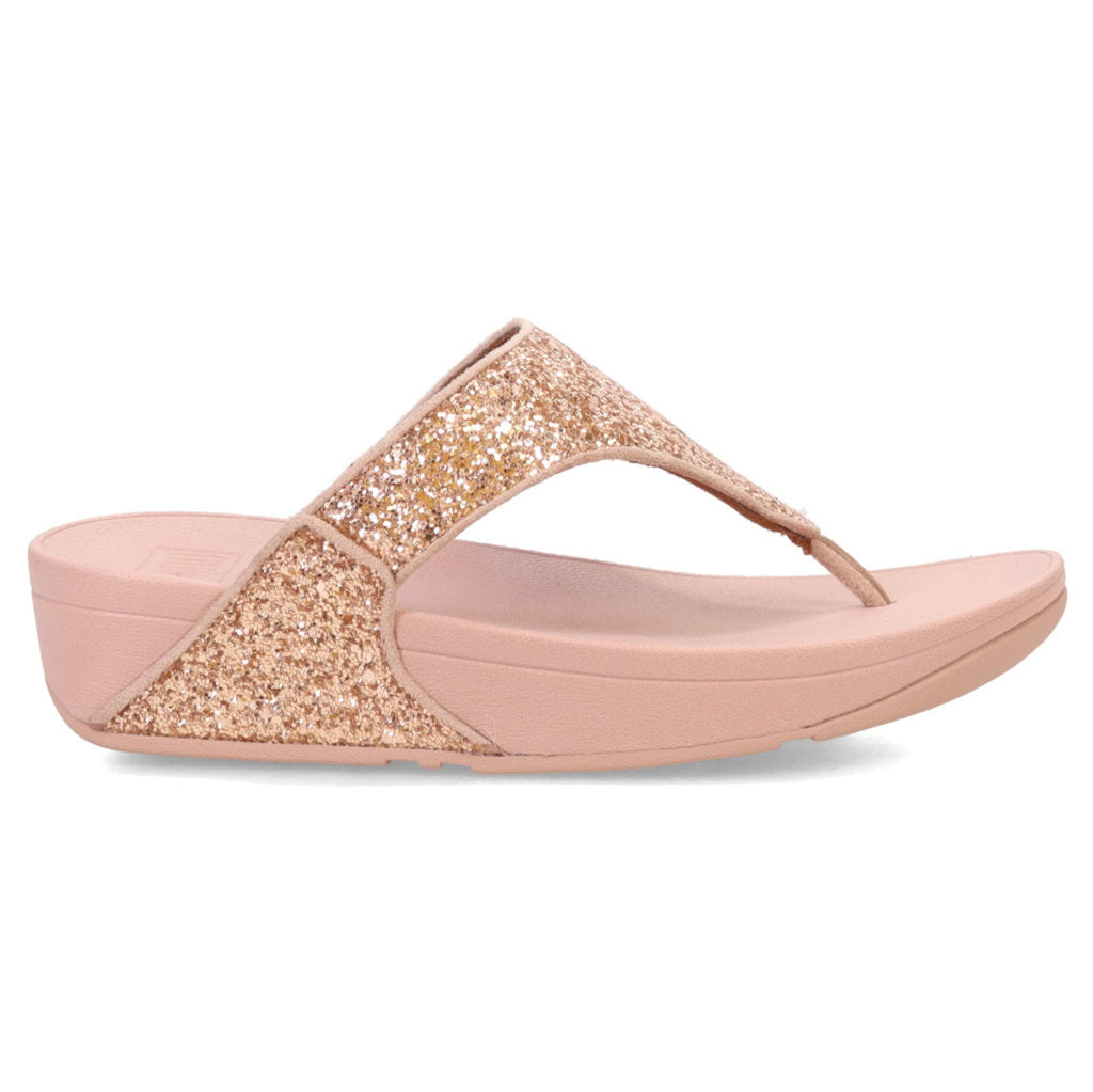 FitFlop Lulu Glitter Toe Synthetic Womens Sandals#color_rose gold
