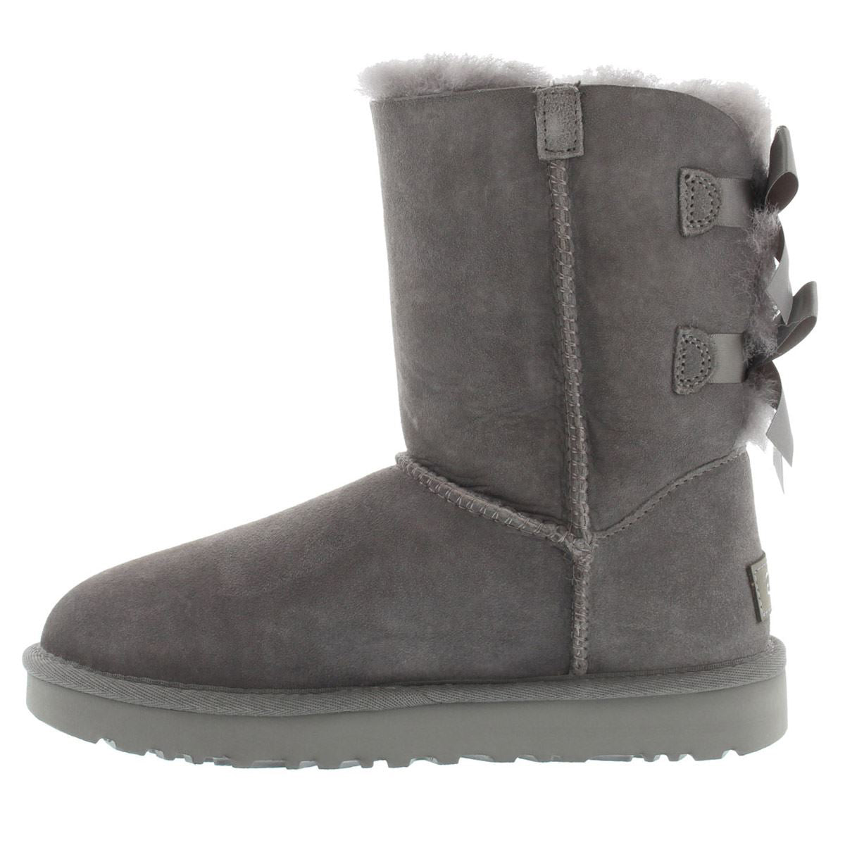 Ugg Bailey Bow II Suede Womens Boots#color_grey