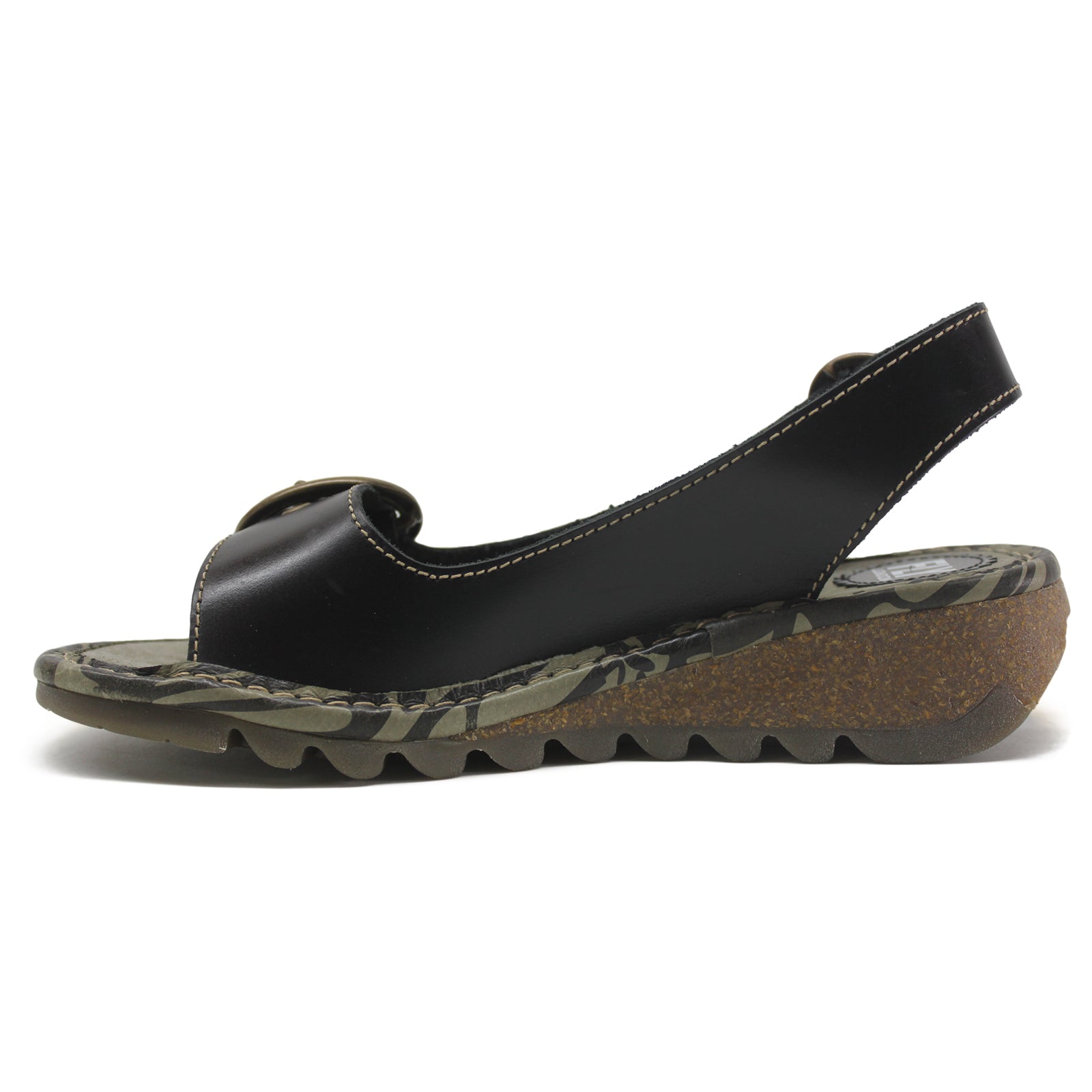 Fly London Womens TRAM723FLY Leather Sandals#color_black