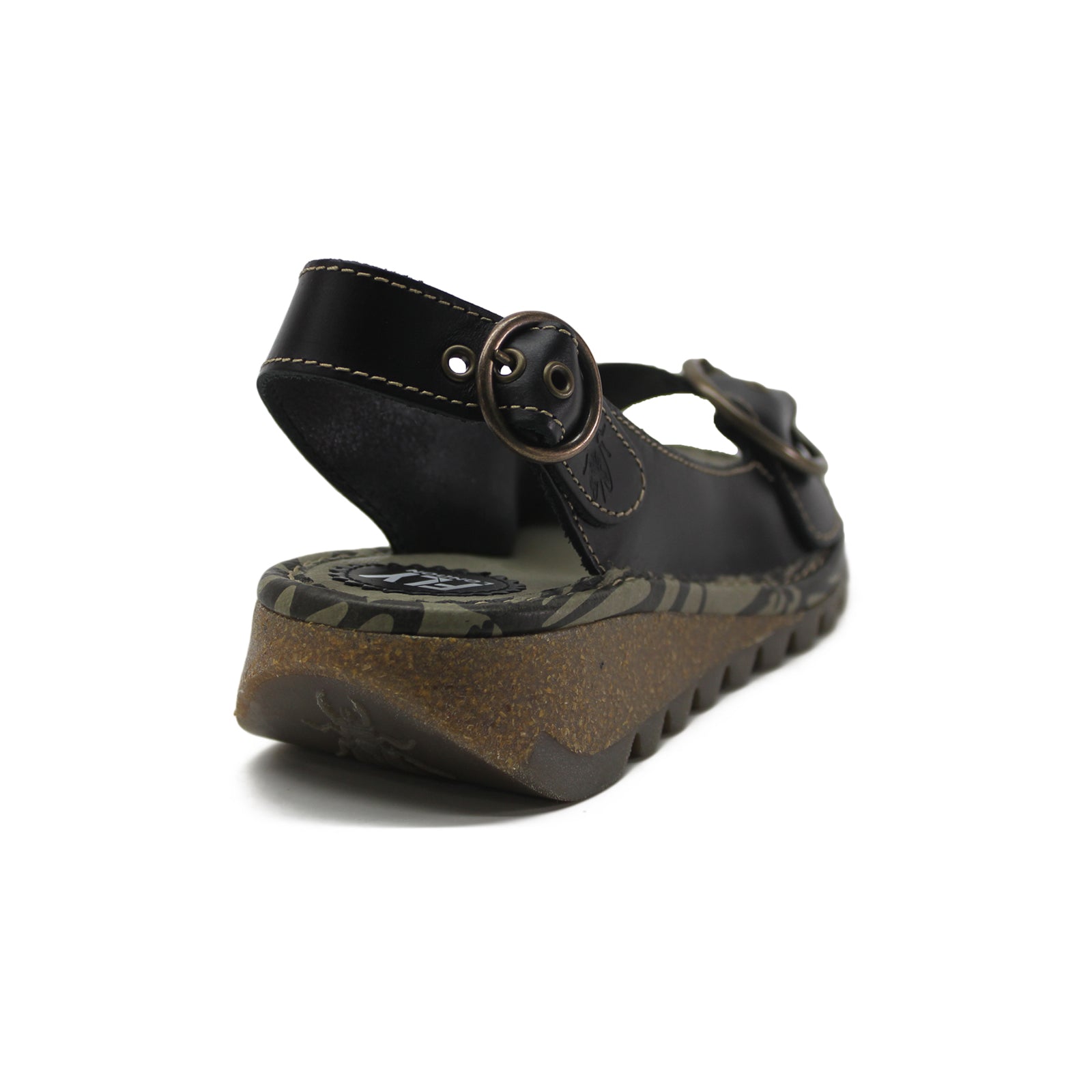 Fly London Womens TRAM723FLY Leather Sandals#color_black