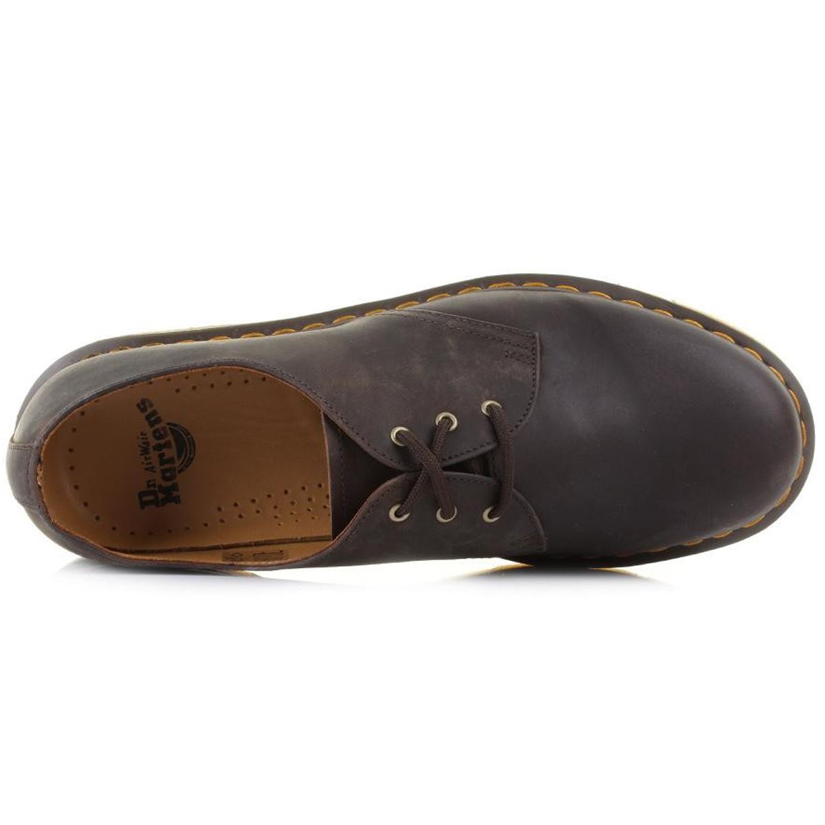Dr. Martens 1461 3 Eyelet Dark Brown Unisex Shoes#color_dark brown