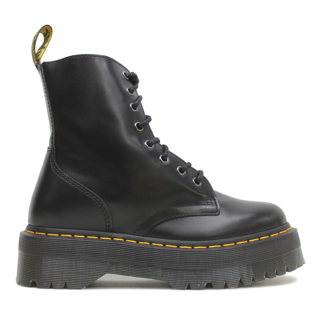 Dr. Martens Jadon Black Unisex Smooth Leather Mid-calf 8-eye Boots - UK 5