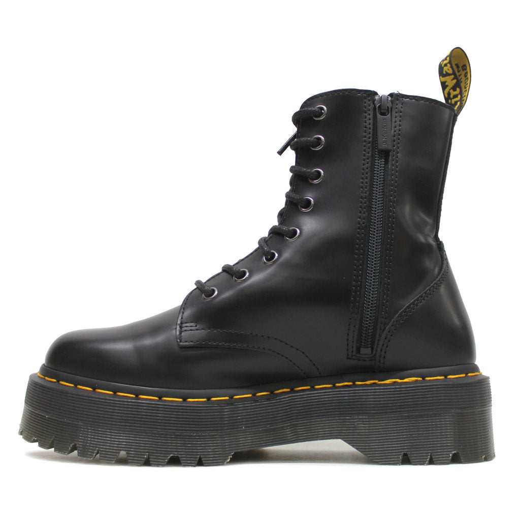 Dr. Martens Jadon Black Unisex Smooth Leather Mid-calf 8-eye Boots - UK 6