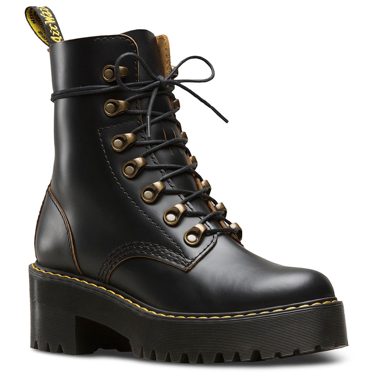 Dr. Martens Leona 7-Eyelet 22601001 Womens Boots Black - 6 UK - 8 US - 39 EU#color_black