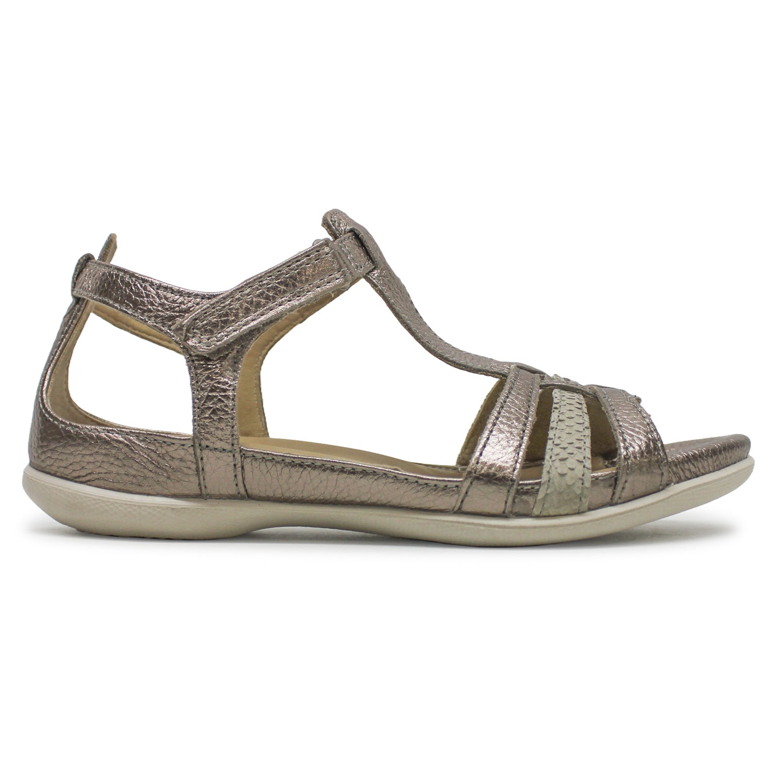 Ecco Flash Leather Womens Sandals#color_warm grey metallic