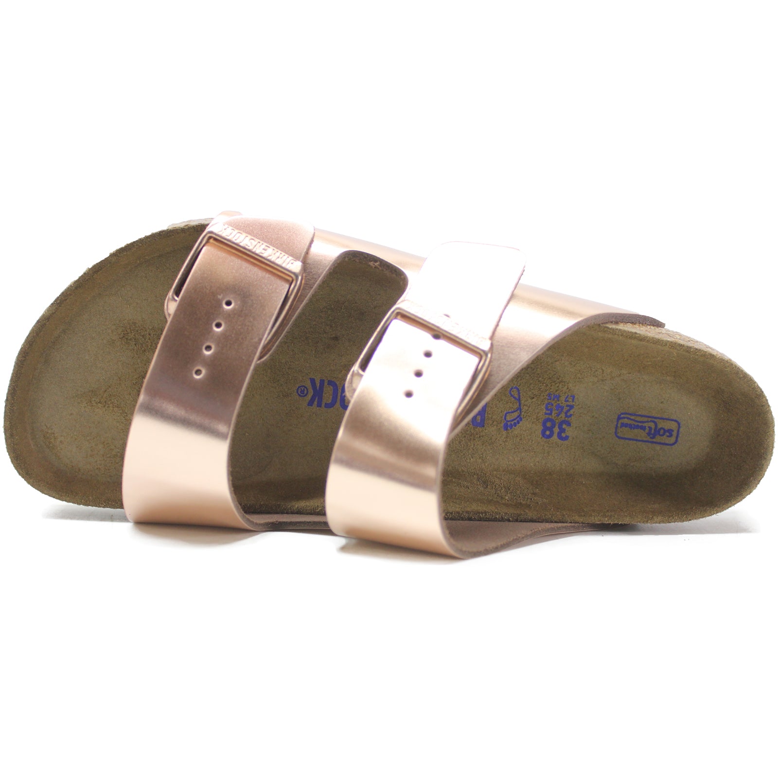 Birkenstock Arizona 952091 Leather Womens Sandals - Metallic Copper - 38#color_metallic copper