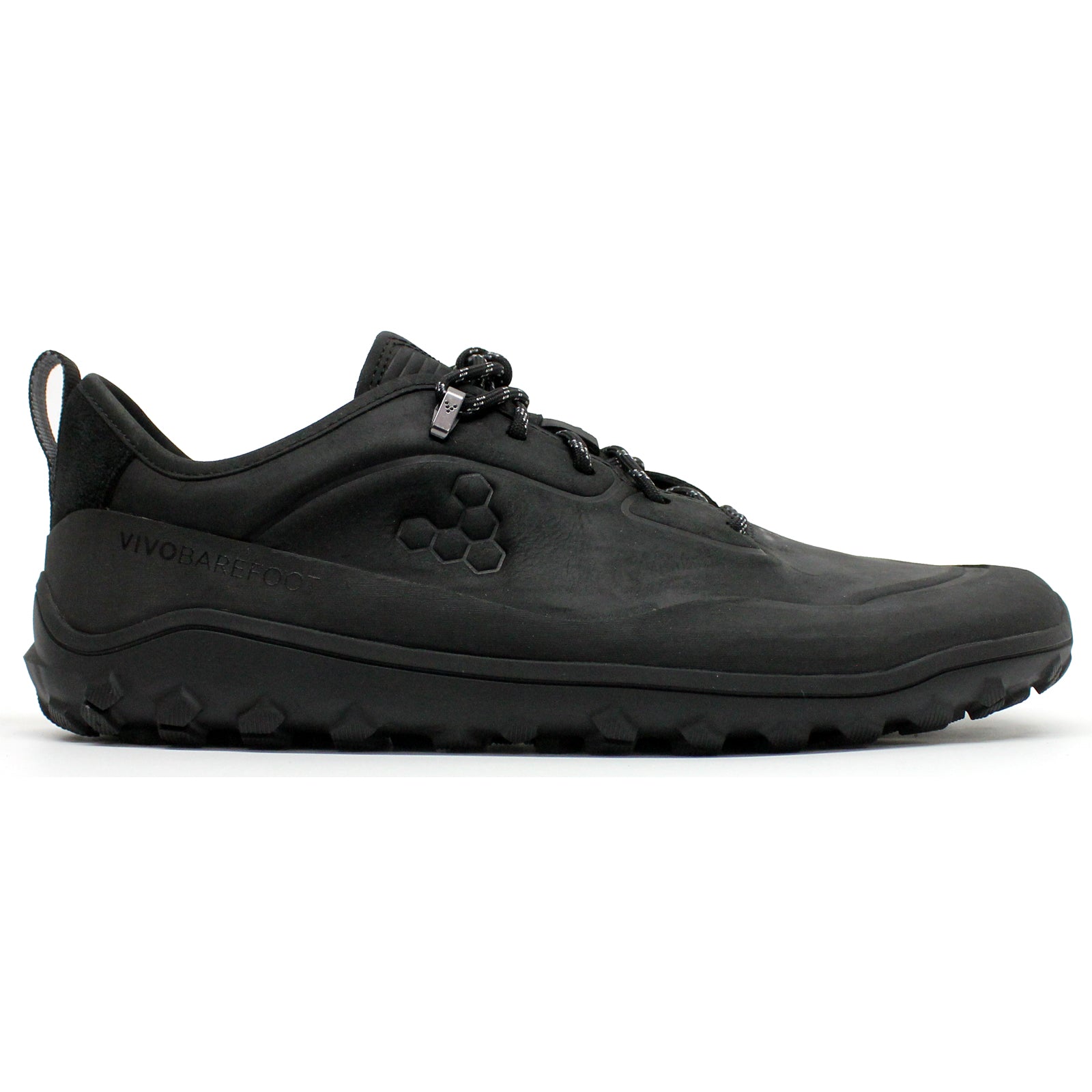 Vivobarefoot Tracker Leather Low Leather Mens Trainers#color_obsidian